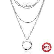 1pc Fashion Multi-Layer Stacking Rings 925 Silver Necklace For Women, Personalized Hiphop Everyday Party Gift - Silver - View 8