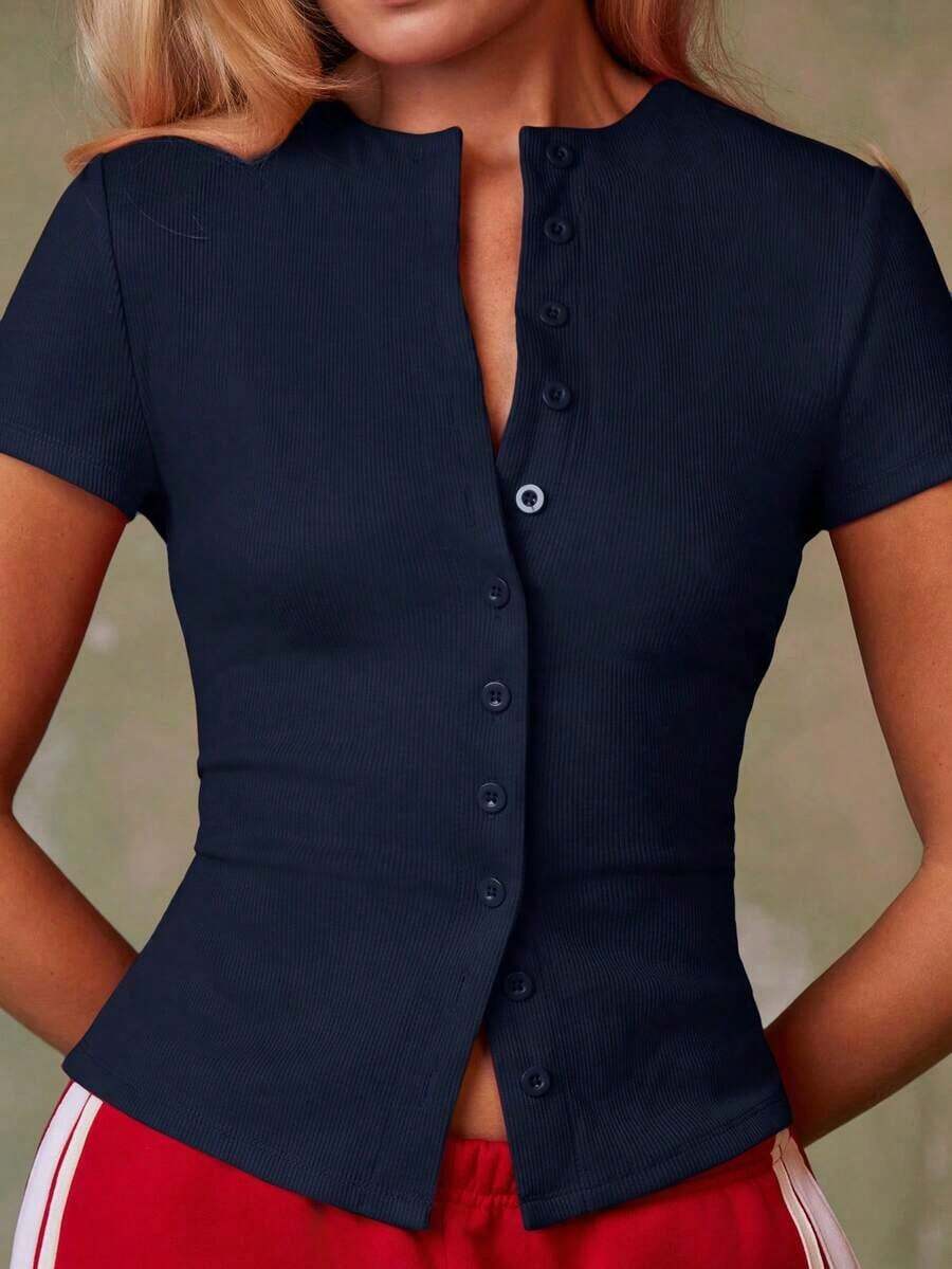 Cárdigan rojo casual para mujer - Azul marino - Ver 1