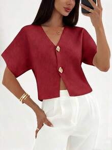Cárdigan delgado de mujer con contraste de color retro, adecuado para salidas, estilo callejero, aeropuerto, vacaciones en la playa, viajes al trabajo, fiestas de boda, festivales, estilo bohemio, romántico y elegante - Rojo - Ver 5