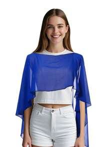 1 chiếc khăn choàng voan nữ, thích hợp cho váy dạ hội, khăn choàng cưới, khăn choàng Pashmina. - Nhiều màu - Xem 3