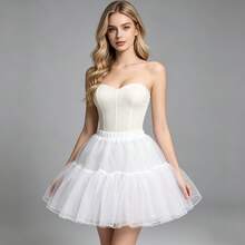 Váy tutu voan pha lê trắng 80cm, 4 lớp + váy lót mềm không lót, phù hợp cho phong cách Lolita, múa ba lê và mặc hàng ngày. - Nhiều màu - Xem 3