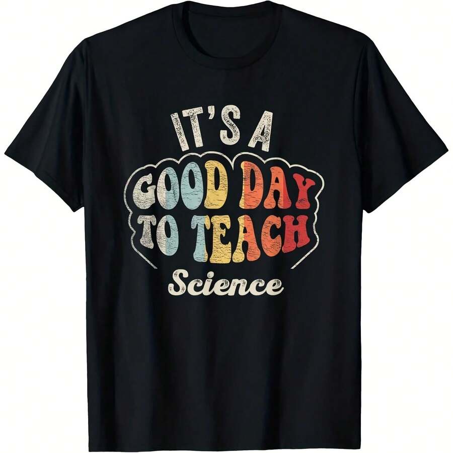 Retro Today es un buen día para enseñar ciencia, camiseta de regalo para profesores de ciencias, adecuada para todos los hombres y mujeres, de manga corta para exteriores. - forma - Ver 1