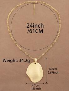 SUPBORA 1 Stück modischer silberner/matter goldener asymmetrischer geometrischer Anhänger Kette Statement Halskette für Frauen für den täglichen Gebrauch - Gold und Silber - Übersicht 4