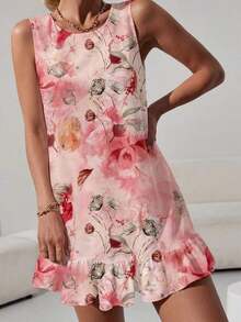 Vestido mini estampado para mujer, adecuado para primavera y verano - Multicolor 4 - Ver 7