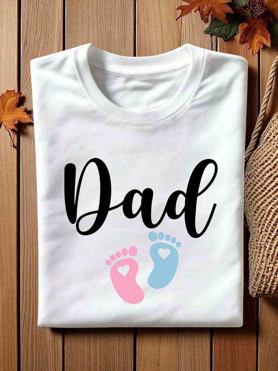 Camiseta para Papá, Camiseta para Revelación de Género, Camiseta Rosa o Azul, Regalo para Revelación de Género, Camisetas para Fiesta de Revelación de Género, Camisetas para Nuevo Papá, Camisetas para Anuncio de Bebé.CB-407 Transpirable y cómodo - Blanco - Ver 1