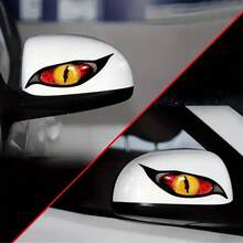 2-In-1 Two Pairs Of Different Color Demon Zombie Eye Stickers, Suitable For Car Rearview Mirror, Motorcycle Helmet Stickers - Durable Waterproof PVC Stickers | Perfect For Halloween Decoration, Halloween Night Gifts, Christmas Gifts - Demon Zombie Eye - View 3