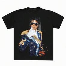 King Of Pop Vintage 90's T-Shirt, Music T-Shirts,  90s Retro Shirt, Music Tees, Vintage Graphic Tee Womenswear Top,Women Clothes, Women's Tops, Tops For Women, Tops, Plus Size Tops, Festival Outfits, All Season Wear, Casual Streetwear - Kiểu 1 - Xem 7