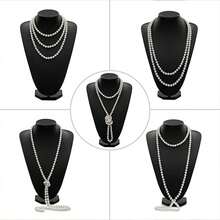 Băng đô cài tóc lông vũ kiểu cổ điển thập niên 1920 dành cho nữ (1 chiếc/3 chiếc/6 chiếc), phụ kiện đội đầu hóa trang cho dạ hội, đám cưới, lễ hội hóa trang, phụ kiện ngày Valentine. - màu đen - Xem 13