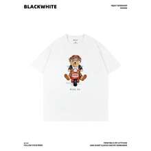 Camisetas de manga corta para hombre, tops versátiles,  al por mayor directamente de fábrica, comercio exterior transfronterizo, camisetas estampadas para hombre y mujer. - Negro - Ver 2