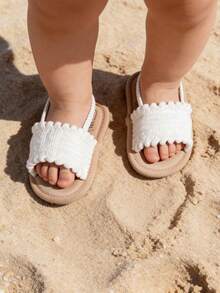 Giày sandal mùa hè cho bé gái, giày tập đi cho trẻ sơ sinh và trẻ mới biết đi, giày váy cho bé sơ sinh và trẻ tập đi. - trắng - Xem 8