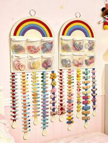 1 pieza Organizador de pinzas para el cabello montado en la pared, Portador de ligas para el cabello, diademas, Soporte para exhibir accesorios para el cabello - Amarillo - Ver 1