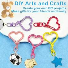 16pcs Colorful Metal Heart Swivel Clasps With Open Rings, Alloy Lobster Claw Clasps, Suitable For DIY Beading, Bag Charms, Wallet Making - 16pcs - View 5