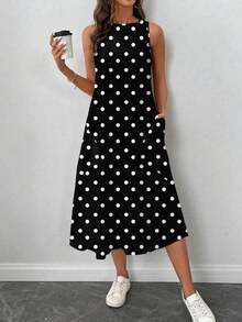 Vestido casual de mujer de longitud media con estampado, adecuado para primavera y verano - Multicolor 4 - Ver 6