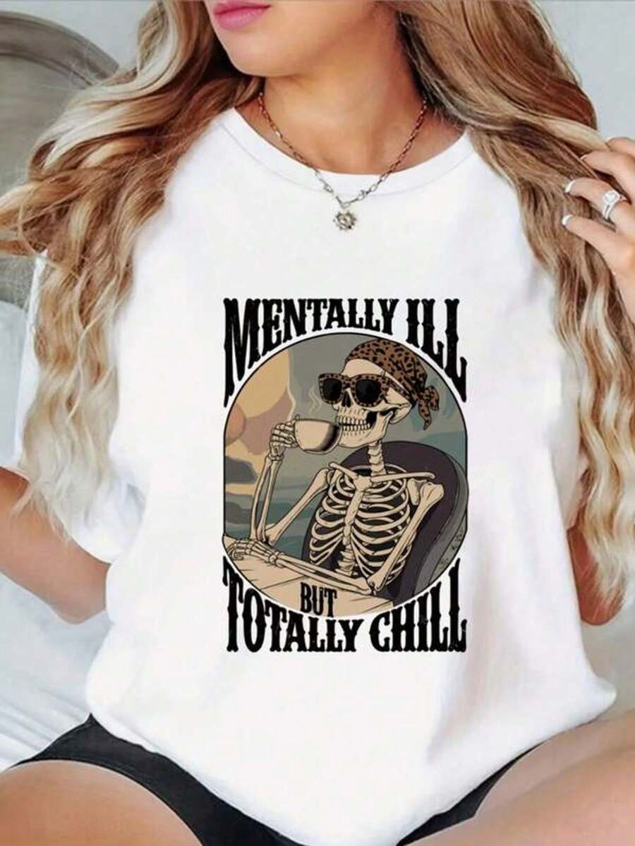 Camiseta de manga cortara mujer amante del café - Blusa casual de cuello redondo con estampado de granos de café y taza, top semitransparente para atuendo casual de primavera y verano, lavable a máquina