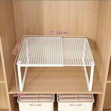 Heavy Duty Adjustable Expandable Wardrobe Organizer Rack - Space Saving Stackable Metal Storage Shelves With Polished Surface, No Assembly Required. Suitable For Kitchen, Bedroom, Office Desk Organization, Multi-Purpose Storage Rack, Shoe Cabinet, Miscellaneous Shelf, Wardrobe Divider And Storage Solution. - Multicolor - View 12