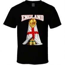 England Soccer Fan T Shirt - Black - View 1