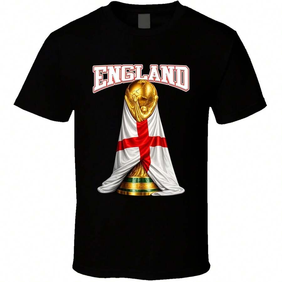 England Soccer Fan T Shirt - Black - View 1