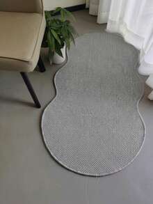 1pc Gray Wavy Pineapple Ring Shaped Rug, Minimalist Indoor Decor, Easy Care Machine Washable, Asymmetrical Shape With 1-5cm Tolerance, Bathroom Home Decor, Gray Faux Sisal Rug, Decorative Carpet, Bedroom Decor, Small Rug, Carpet, Home Decor, Living Room Rug, Living Room Small Rug, Bedroom Rug, Living Room Home Decor, Outdoor Rug, Washable Rug - F - View 12