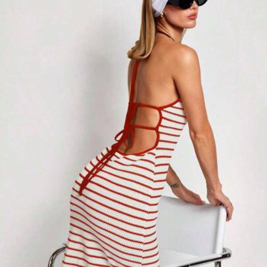 Women's Casual Long Dress, Minimalistic Fashion, Suitable For Daily Wear - Rojo - Ver 1