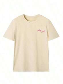 Estilo Y2K, estilo moderno, lo más nuevo de 2026, estilo lindo, estilo casual. SALTY SOUL Camiseta de manga corta con cuello redondo y estampado de cocotero y sol para mujer, primavera/verano, versátil y a la moda, esencial para uso diario y vacaciones.Camiseta Estampada de Vacaciones para Mujer, 100% Algodón, 180g (Tallas S-XXXL) - Albaricoque 3 - Ver 4