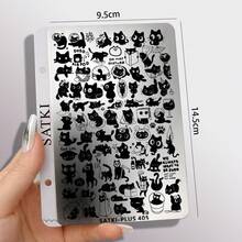 Nail Art Stamping Plate, Beginner Friendly Nail Decoration Template, Designs Include Black Cat, Floral, Daisy, Botanical French Tips. Transparent Silicone Stamp, Steel Plate Nail Art Tools - Multicolor - View 17