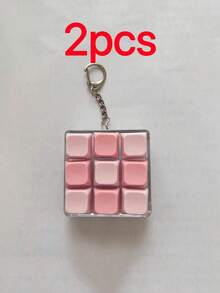 9-Key Cube Pressure Release Button Toy, Creative Keyboard Pendant Bag Decoration, Car Keychain, Bag Charm, Keychain Accessory, Keyboard Design, Adult Fingertip Keychain, Pressure-Sensitive Keychain, Soothing Keychain, Focus Relaxation Zipper Keychain - Multicolor - View 20