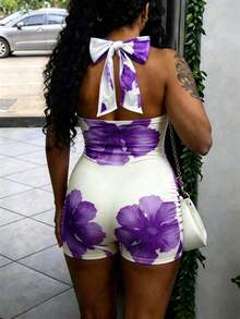 Jumpsuit Hamil Parara, Model Panjang Serbaguna, Potongan Longgar yang Menawan, Desain Minimalis Elegan untuk Musim Panas - Purple - View 5