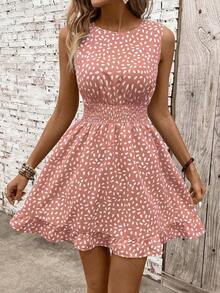 Vestido casual - Vestido casual moderno - Vestido casual de vacaciones - Vestido pastoril para mujer - Vestidos de verano para mujer - Ropa de mujer - Vestidos talla grande vendidos - Atuendos de verano para mujer - Rosa coral - Ver 7