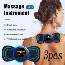 AXH. Masajeador de cuello eléctrico de pulso EMS, 8 modos de masaje, 19 niveles de intensidad, incluye almohadillas de relajación profunda, alivia eficazmente el estrés y relaja los músculos - Negro - Ver 14