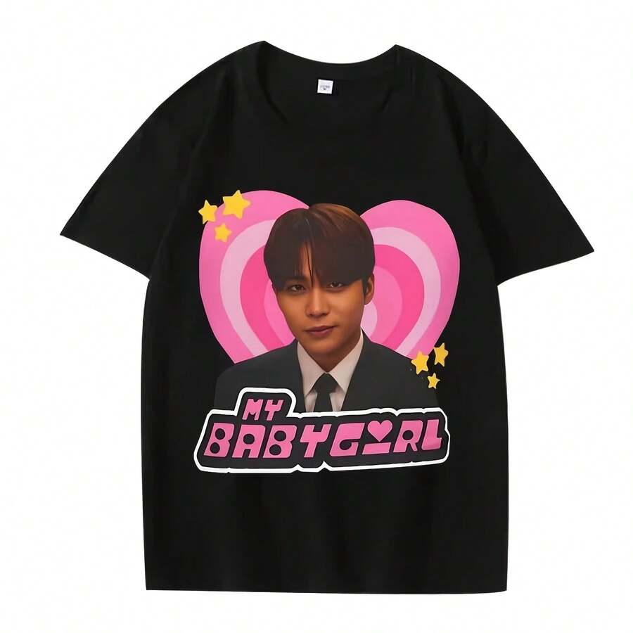 Ateez Jongho Crazy Form Smirk Y2k Babygirl camiseta hombres mujeres de gran tamaño 100% algodón gran oferta manga corta verano TOP Unisex tops - forma - Ver 1
