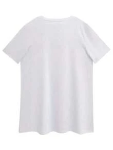Women's Casual T-Shirt With Butterfly Motif - Sporty Casual Style, Short-Sleeved T-Shirt With Round Neck, Comfortable And Breathable, Fashionable, Easy To Match, Soft To The Touch, Printed Design, Creative Digital Print For Spring And Summer - Unisex Loose-Fitting Cotton T-Shirt With Short Sleeves And Round Neck, Urban Vintage Style. Pretty Blouses, 100% Cotton - 白色的 - 查看 3