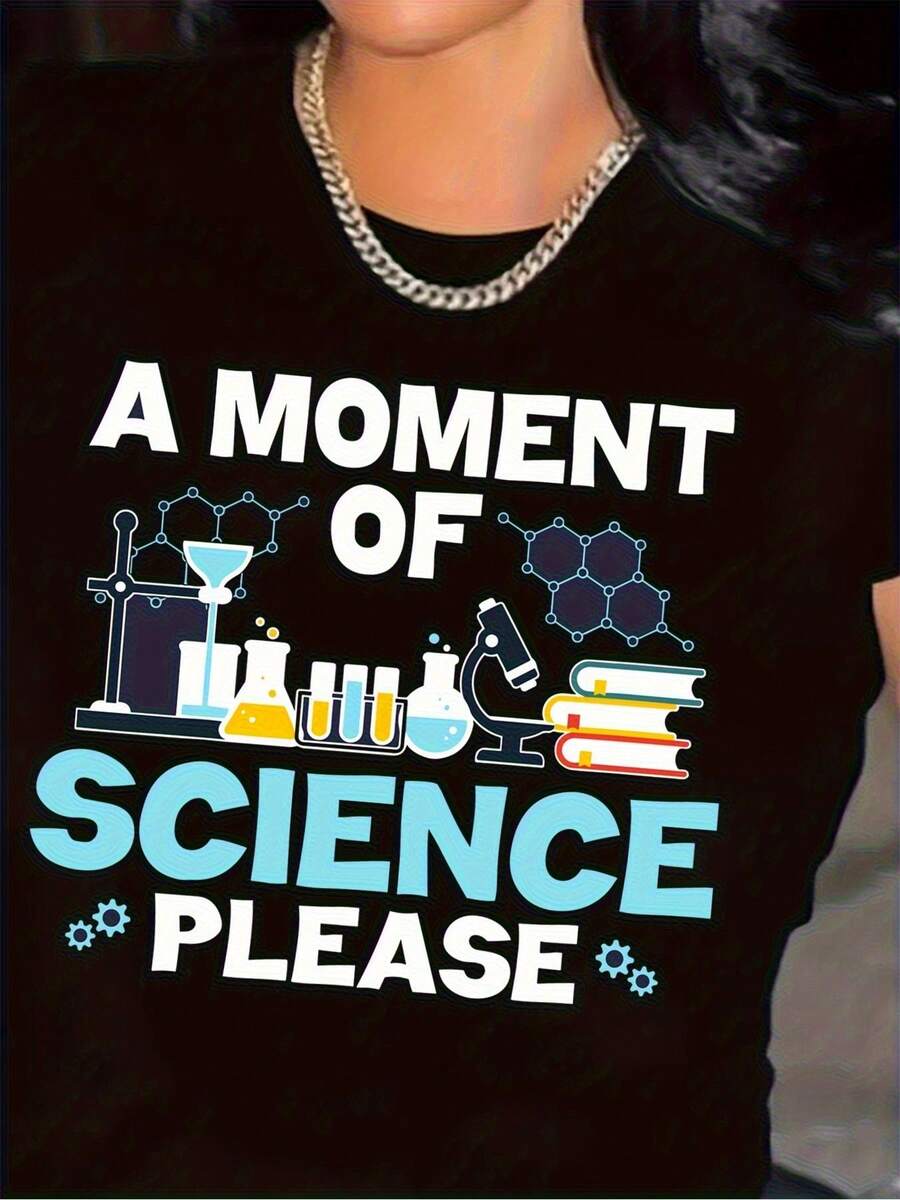 - Camiseta Elástica para Mujeres Científicas - Camiseta suave para uso diario, adecuada para científicas, técnicas de laboratorio y profesionales STEM - Camiseta casual para todas las estaciones con la frase "Por favor, sé científica" - Perfecta para ferias científicas, uso en oficina o como diseño divertido, material transpirable, camiseta de manga corta, ropa profesional. Camiseta de manga corta cómoda y versátil. - Negro - Ver 1