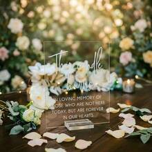 This Candle Burns In Honor Of Those Forever In Our Hearts Memorial Clear Glass Look Acrylic Wedding Signs In Loving Memory Candle Sign - A - View 4