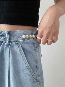 2 chiếc khuy cài eo dễ thương, ghim cài quần, khóa điều chỉnh, dây rút cài eo để cố định quần áo, váy, phụ kiện giúp cải thiện vòng eo, ngăn ánh sáng lọt ra ngoài, ghim cài có dây rút, thích hợp cho mùa hè, học đường, mùa thu. - Nhiều màu - Xem 6