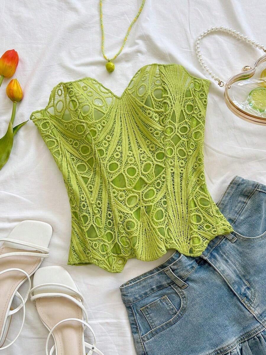 Women Tank Tops & Camis - Green 2 - View 1