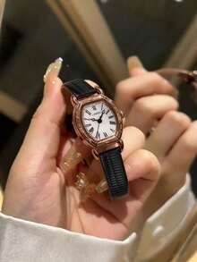 LIANDU Đồng hồ nữ thời trang thường ngày, kiểu dáng cổ điển retro, máy quartz, dây da PU, thích hợp đeo hàng ngày, làm quà sinh nhật, quà tựu trường, tuyệt vời để tự sử dụng hoặc làm quà tặng. - màu đen - Xem 8