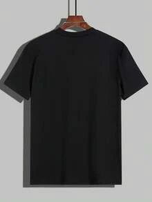 Camiseta de talla grande para mujer, top de verano moderno y holgado, hecha de algodón suave con mangas cortas, casual y suelta, con diseños de estampados adorables, cómoda para el uso diario. Camisetas gráficas de verano para mujer, camiseta casual estampada de manga corta y cuello redondo, moda urbana local de primavera/verano. - Negro - Ver 3