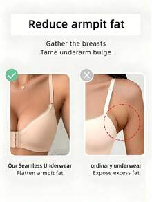Women's Multi-Way Low Back Front Closure Wireless Bra, Convertible Straps Comfortable Lingerie, Suitable For Low Back/Backless Outfits - Champagne - View 6