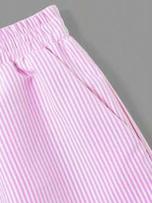Set de 2 pantalones holgados de verano de mujer a rayas en color pastel tejidos - Multicolor - Ver 5
