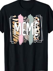 Talla grande, camiseta de talla grande para mujer con meme drtido - Prenda superior negra extragrande uave con estampado de meme rosa y verde menta - Camiseta casual de manga corta y cuello redondo para amantes de los memes, atuendo con frase drtidara fiestas y vestimenta casual - Negro - Ver 2