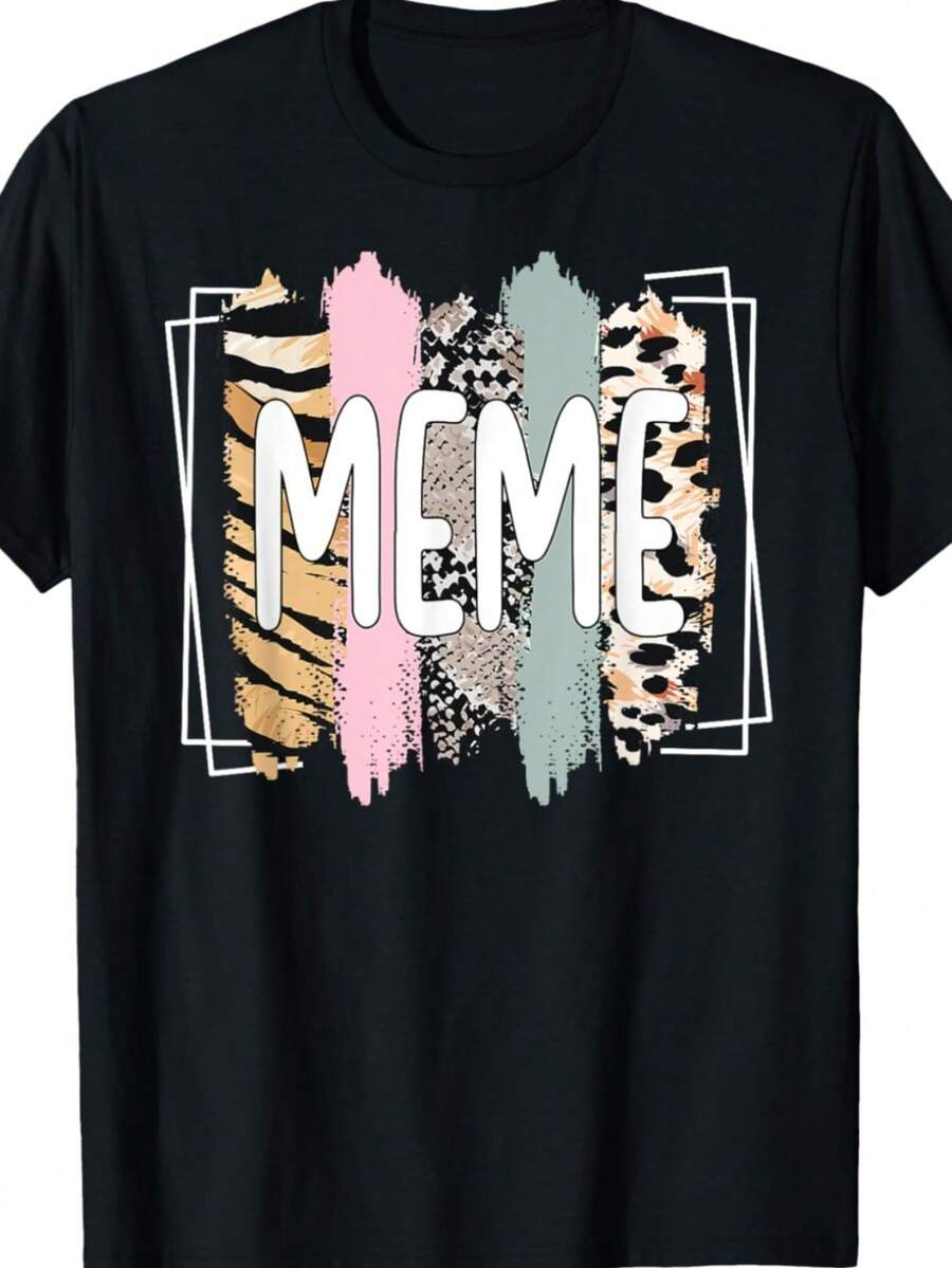 Talla grande, camiseta de talla grande para mujer con meme drtido - Prenda superior negra extragrande uave con estampado de meme rosa y verde menta - Camiseta casual de manga corta y cuello redondo para amantes de los memes, atuendo con frase drtidara fiestas y vestimenta casual