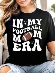 Camisetas de Mamá Béisbolista para Mujer, Estilo Unisex, Camisetas Divertidas con Gráficos, Cuello Redondo, Holgadas e Informales -Tayzi RY08 - Negro - Ver 1