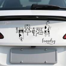 Pegatinas de vinilo con diseños lindos de gato y pez en forma de dibujos animados - Adecuadas para coches, camiones, SUV, portátiles, ventanas y motocicletas - Pegatinas duraderas y resistentes a los arañazos (1 hoja) - A - Ver 1