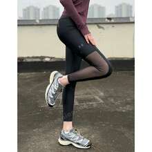 Under Armour HeatGear 女子專業跑步健身網紗拼接緊身運動長褲 - 黑色 - 查看 2