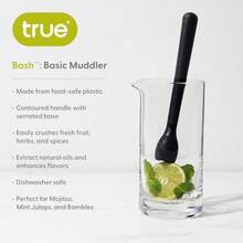 Bash Muddler For Cocktails Fruits Spices Herbs Bar Muddler For Mojitos Mint Juleps Old Fashioneds Kitchen And Home Bar Accories Bartender Tools Lemon Lime Smasher 8.25 Black - View 2