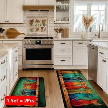 1pc Cat Pattern Printed Linen Kitchen Rug, Doormat, Bath Mat, Hallway Mat, 3D Printed Rectangle Carpet For Living Room, Bedroom, Corridor, Bathroom, Laundry Room - Polyester Rug For Indoor And Outdoor Home Decor - Multicolor - View 12