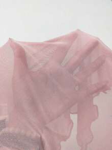 Set de 2 piezas para mujer con top ajustado de unicolor y falda casual - Rosa - Ver 3