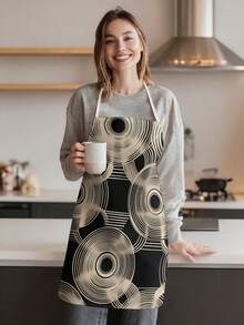 1pc, Bohemian-Style Polyester Apron Printed With Geometric Patterns, Suitable For Cooking, Baking, And Gardening, And Can Also Be Used As Attire For The Kitchen And Dining. - Multicolor - View 9