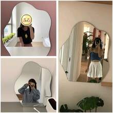 1pc Creative Cloud Shaped Frameless Mirror, Asymmetrical Bathroom Mirror, Special Shaped Wall-Mounted Mirror, Explosion-Proof High-Definition Mirror Surface, 4 Sizes Available, Frameless Makeup Mirror, Decorative Mirror, Suitable For Living Room, Bathroom, Bedroom And Entryway Vanity. Available In Different Sizes, Suitable For Various Scenes. - 2mm - View 4