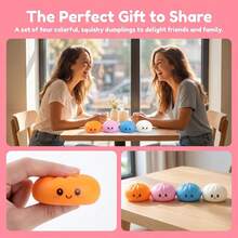Dumpling Squishies, Glitter Dumpling , Colorful Dumplings Stress Balls Fidget Sensory Toy, Easter Basket Stuffers, Stocking Stuffers With Food Steamer Stretchy Desk ToysSmall+Large (Combination) - 彩色 - 查看 9